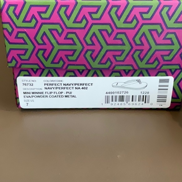 Tory Burch mini Minnie flip flop perfect navy - Picture 6 of 6